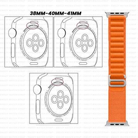 Apple Watch 38mm 40mm 41mm Seri 1 2 3 4 5 6 7 8 Se Uyumlu Frost Alpine Loop Kordon