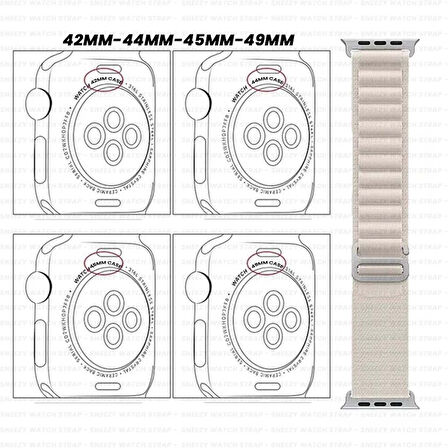 Apple Watch 42mm 44mm 45mm Seri 1 2 3 4 5 6 7 8 Se Uyumlu Frost Alpine Loop Kordon