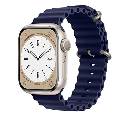 Apple Watch 38mm 40mm 41mm Seri 1 2 3 4 5 6 7 8 Se Uyumlu Seaflex Ocean Silikon Kordon