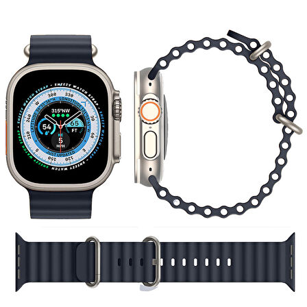 Apple Watch 38mm 40mm 41mm Seri 1 2 3 4 5 6 7 8 Se Uyumlu Seaflex Ocean Silikon Kordon