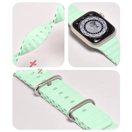 Apple Watch 38mm 40mm 41mm Seri 1 2 3 4 5 6 7 8 Se Uyumlu Seaflex Ocean Silikon Kordon