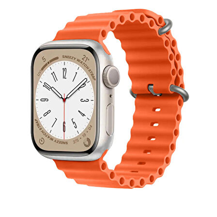 Apple Watch 38mm 40mm 41mm Seri 1 2 3 4 5 6 7 8 Se Uyumlu Seaflex Ocean Silikon Kordon