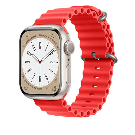 Apple Watch 42mm 44mm 45mm Seri 1 2 3 4 5 6 7 8 Se Uyumlu Seaflex Ocean Silikon Kordon