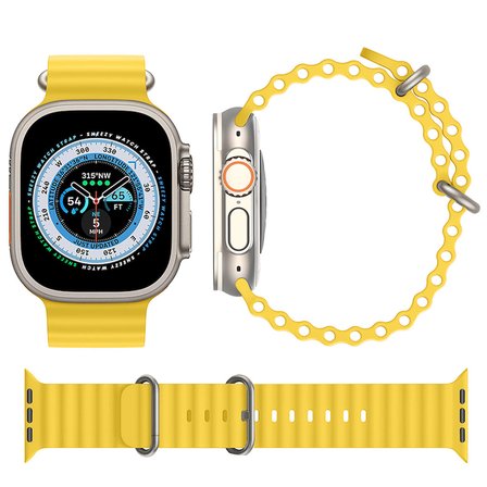 Apple Watch 42mm 44mm 45mm Seri 1 2 3 4 5 6 7 8 Se Uyumlu Seaflex Ocean Silikon Kordon