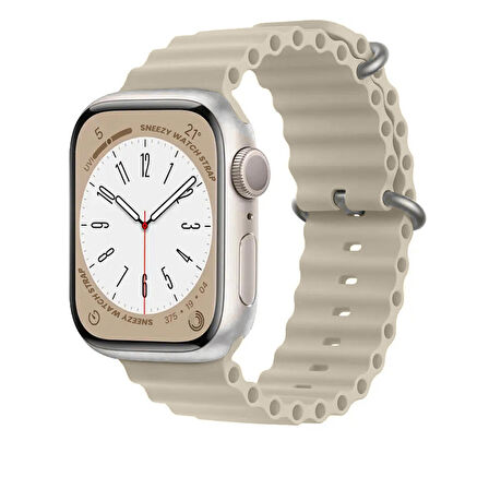 Apple Watch 42mm 44mm 45mm Seri 1 2 3 4 5 6 7 8 Se Uyumlu Seaflex Ocean Silikon Kordon