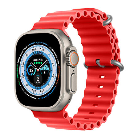 Apple Watch 49mm Ultra Seri Uyumlu Seaflex Ocean Silikon Kordon