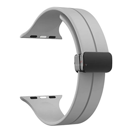 Apple Watch 49mm Ultra Seri Uyumlu Coastal Manyetik Tokalı Silikon Kordon