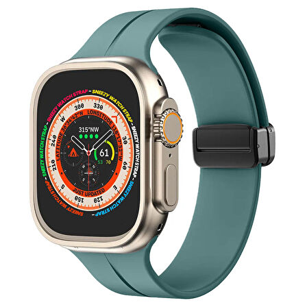 Apple Watch 49mm Ultra Seri Uyumlu Coastal Manyetik Tokalı Silikon Kordon