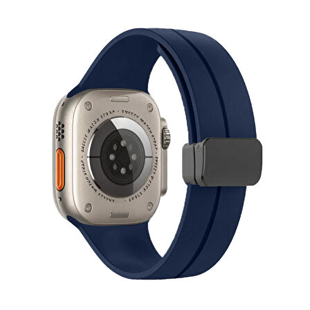 Apple Watch 49mm Ultra Seri Uyumlu Coastal Manyetik Tokalı Silikon Kordon