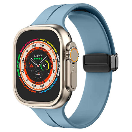 Apple Watch 49mm Ultra Seri Uyumlu Coastal Manyetik Tokalı Silikon Kordon