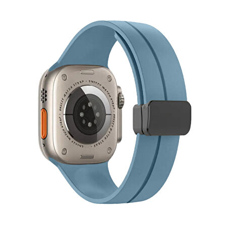 Apple Watch 49mm Ultra Seri Uyumlu Coastal Manyetik Tokalı Silikon Kordon