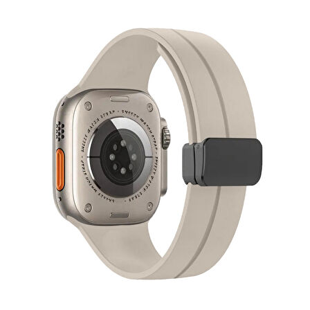 Apple Watch 49mm Ultra Seri Uyumlu Coastal Manyetik Tokalı Silikon Kordon