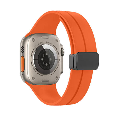 Apple Watch 49mm Ultra Seri Uyumlu Coastal Manyetik Tokalı Silikon Kordon