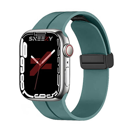 Apple Watch 42mm 44mm 45mm Seri 1 2 3 4 5 6 7 8 Se Uyumlu Coastal Manyetik Tokalı Silikon Kordon