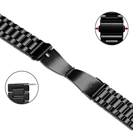 Samsung Galaxy Watch 4 5 Pro 40 42 44 45 46mm Uyumlu Kavisli Ironweft Döküm Çelik Metal Kordon