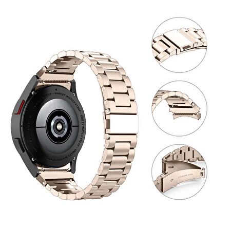 Samsung Galaxy Watch 4 5 Pro 40 42 44 45 46mm Uyumlu Kavisli Ironweft Döküm Çelik Metal Kordon