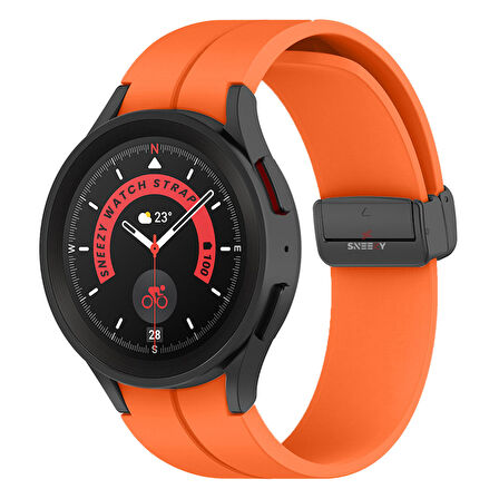 Samsung Galaxy Watch 4 5 Pro 40 42 44 45 46mm Uyumlu Kavisli Coastal Manyetik Tokalı Silikon Kordon