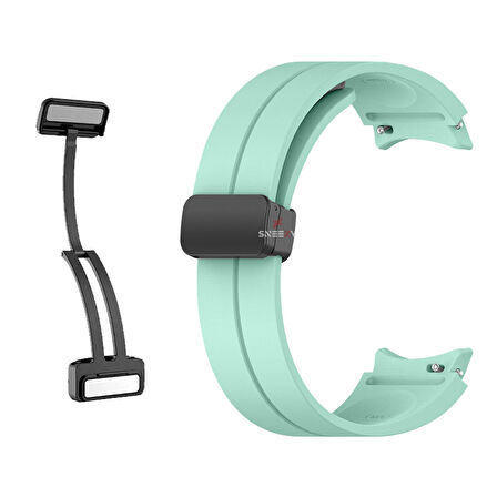 Samsung Galaxy Watch 4 5 Pro 40 42 44 45 46mm Uyumlu Kavisli Coastal Manyetik Tokalı Silikon Kordon