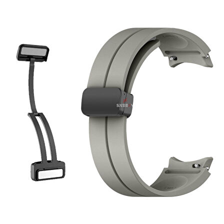 Samsung Galaxy Watch 4 5 Pro 40 42 44 45 46mm Uyumlu Kavisli Coastal Manyetik Tokalı Silikon Kordon