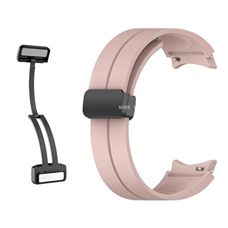 Samsung Galaxy Watch 4 5 Pro 40 42 44 45 46mm Uyumlu Kavisli Coastal Manyetik Tokalı Silikon Kordon