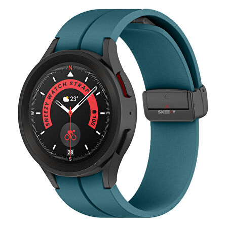 Samsung Galaxy Watch 4 5 Pro 40 42 44 45 46mm Uyumlu Kavisli Coastal Manyetik Tokalı Silikon Kordon