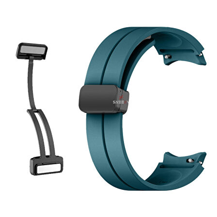 Samsung Galaxy Watch 4 5 Pro 40 42 44 45 46mm Uyumlu Kavisli Coastal Manyetik Tokalı Silikon Kordon