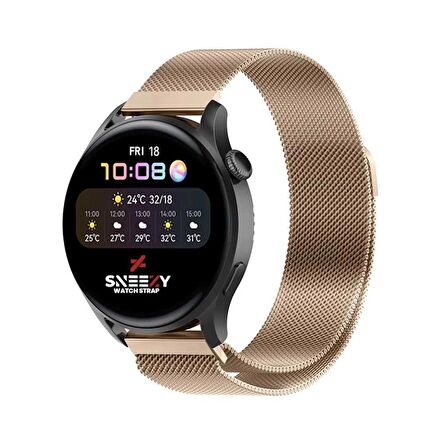 Samsung Gear S3 Frontier R760 – S3 Classic R770 22mm Uyumlu Woven Wire Tasarım Metal Hasır Kordon
