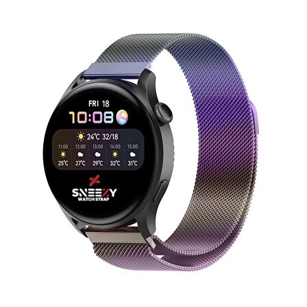 Huawei Watch Ultimate – Watch Buds 22mm Uyumlu Woven Wire Tasarım Metal Hasır Kordon