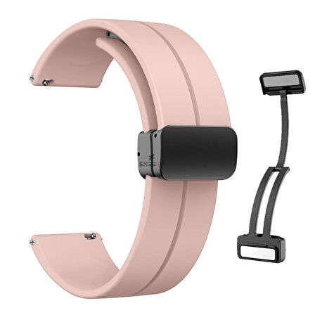 Huawei Watch Ultimate – Watch Buds 22mm Uyumlu Coastal Manyetik Tokalı Silikon Kordon