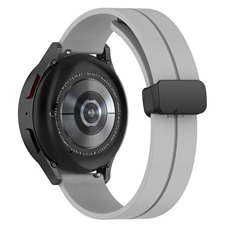 Huawei Watch GT Runner-Sport 46mm- GT2 E 22mm Uyumlu Coastal Manyetik Tokalı Silikon Kordon