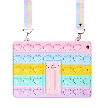 iPad 10.2 inç 7.8.9. Nesil  2019/20/21 Tam Uyumlu Glow Desenli Standlı Askılı Popit Tablet Kılıfı