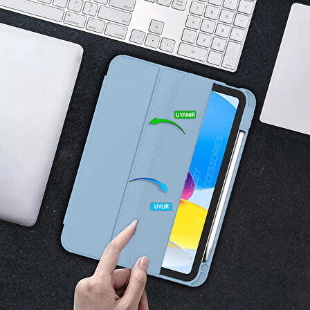 Apple iPad Air 4. 5. Nesil 10.9 İnç Kılıf Craft Kalem Bölmeli Uyku Modlu Kapaklı Smart Case