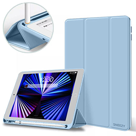 Apple iPad 7.8.9. Nesil 10.2 İnç Kılıf Craft Kalem Bölmeli Uyku Modlu Kapaklı Smart Case