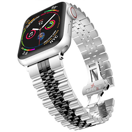 Apple Watch 38mm 40mm 41mm 1 2 3 4 5 6 7 8 Se Seri Uyumlu Ironmesh Döküm Çelik Metal Kordon