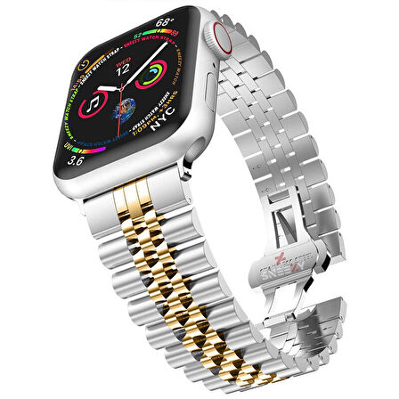 Apple Watch 42mm 44mm 45mm 1 2 3 4 5 6 7 8 Se Seri Uyumlu Ironmesh Döküm Çelik Metal Kordon