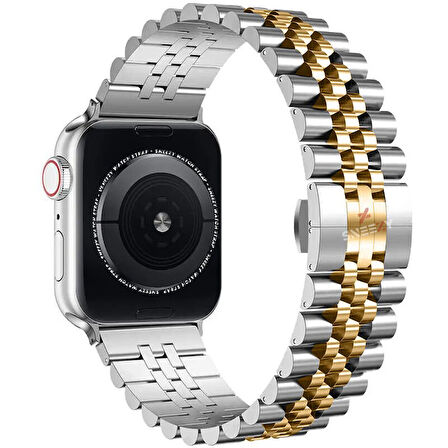 Apple Watch 42mm 44mm 45mm 1 2 3 4 5 6 7 8 Se Seri Uyumlu Ironmesh Döküm Çelik Metal Kordon