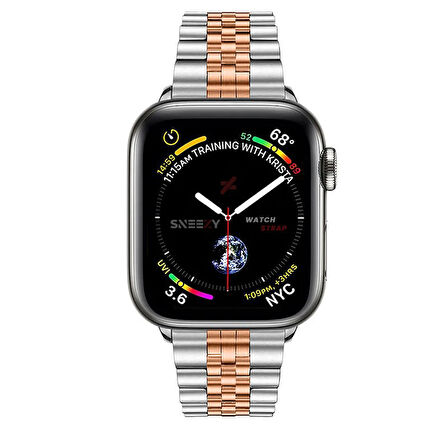 Apple Watch 42mm 44mm 45mm 1 2 3 4 5 6 7 8 Se Seri Uyumlu Ironmesh Döküm Çelik Metal Kordon