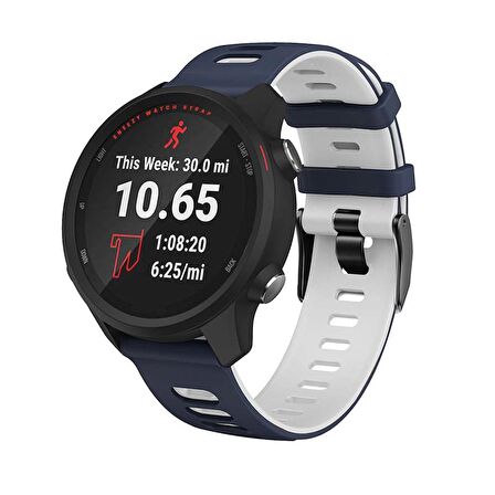 Samsung Galaxy Watch Active Active 2 44mm-40mm Uyumlu 20mm Stride Çift Renkli Silikon Kordon