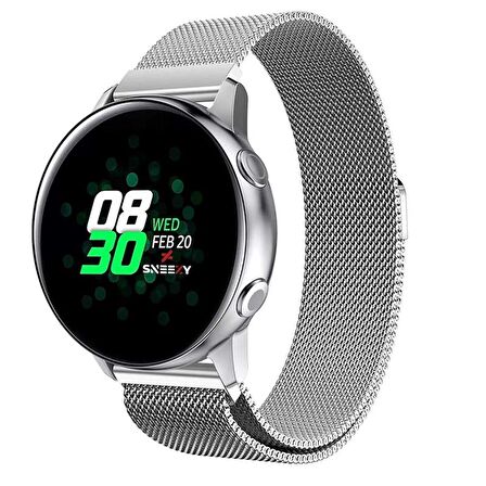 Huawei Watch GT 3 Elegant – Active 42mm Uyumlu 20mm Woven Wire Metal Hasır Kordon
