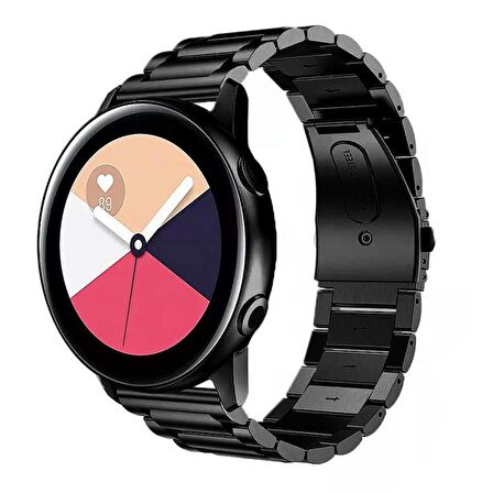 Sneezy Samsung Galaxy Watch Active  2 uyumlu 44mm-40mm 20mm Ironweft Döküm Çelik Metal Kordon