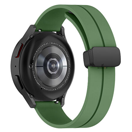 Sneezy Samsung Galaxy Watch Active  2 uyumlu 44mm-40mm 20mm Coastal Manyetik Tokalı Silikon Kordon