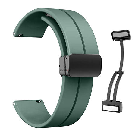 Sneezy Samsung Galaxy Watch 5 Pro uyumlu R-920 20mm 20mm Coastal Manyetik Tokalı Silikon Kordon