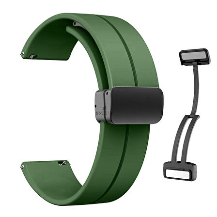 Sneezy Samsung Galaxy Watch 5 Pro uyumlu R-920 20mm 20mm Coastal Manyetik Tokalı Silikon Kordon