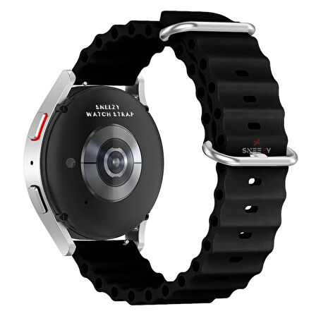 Sneezy Samsung Galaxy Watch Active  2 uyumlu 44mm-40mm 20mm Seaflex Ocean Silikon Kordon