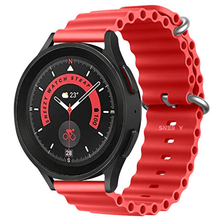 Sneezy Samsung Galaxy Watch 5 uyumlu 40-44mm 20mm Seaflex Ocean Silikon Kordon