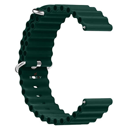 Sneezy Samsung Galaxy Watch 5 uyumlu 40-44mm 20mm Seaflex Ocean Silikon Kordon