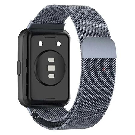 Huawei Watch Fit 2 Metal Hasır Kordon Woven Wire Metal Tasarım Kordon