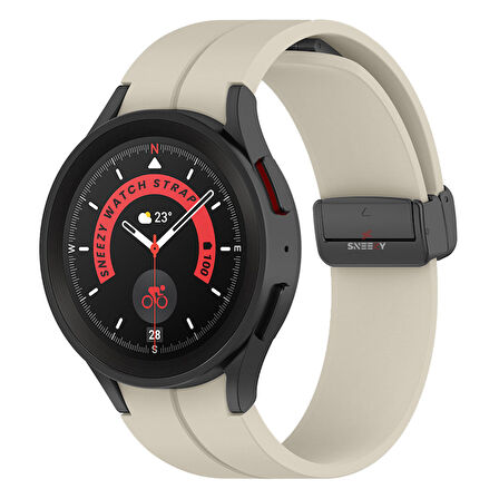 Samsung Galaxy Watch 6 40 43 44 47mm Uyumlu Kavisli Coastal Manyetik Tokalı Silikon Kordon
