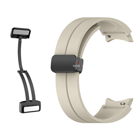 Samsung Galaxy Watch 6 40 43 44 47mm Uyumlu Kavisli Coastal Manyetik Tokalı Silikon Kordon