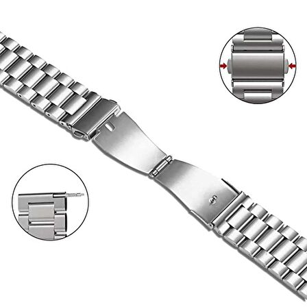 Samsung Galaxy Watch 6 40 43 44 47mm Uyumlu Kavisli Ironweft Döküm Çelik Metal Kordon